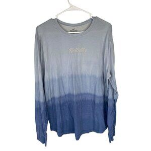 Womens Hollister Ombre Blue Long Sleeve Shirt Logo Size L